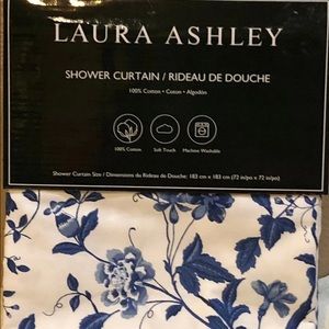 Laura Ashley Blue/ White Floral Shower Curtain